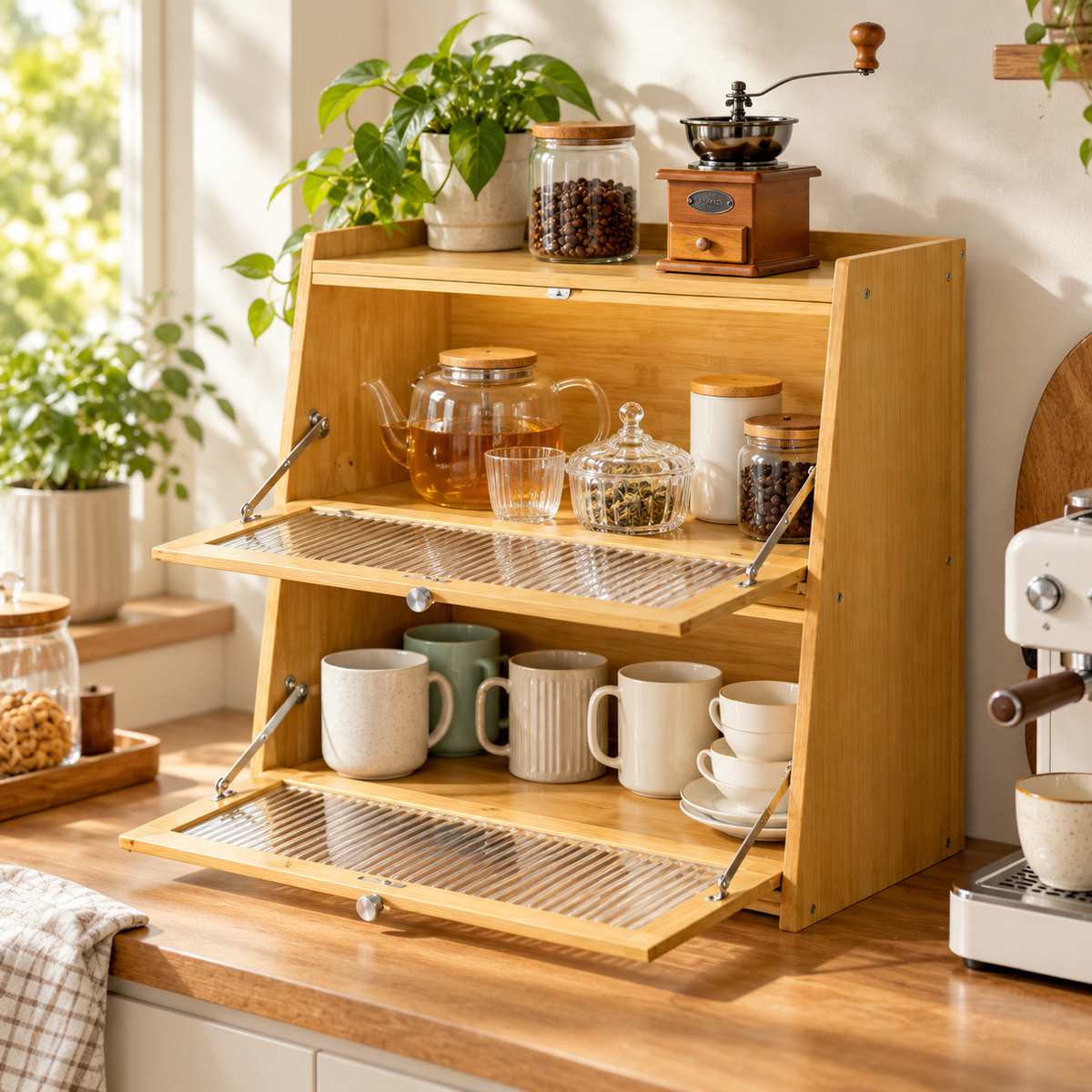 Three-Tier Countertop Storage Cabinet